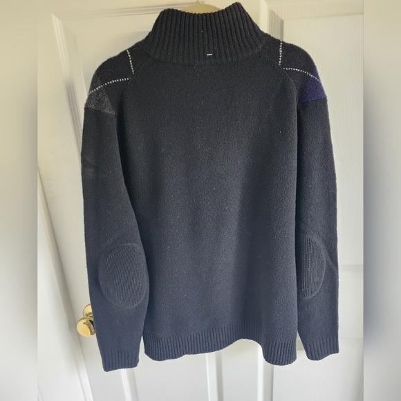J. Crew Mens 1/4 zip Argyle/ Diamond Pattern 100% Lambswool Pullover Medium - Picture 2 of 9